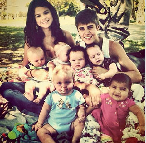 Justin Bieber, Selena et les bébés