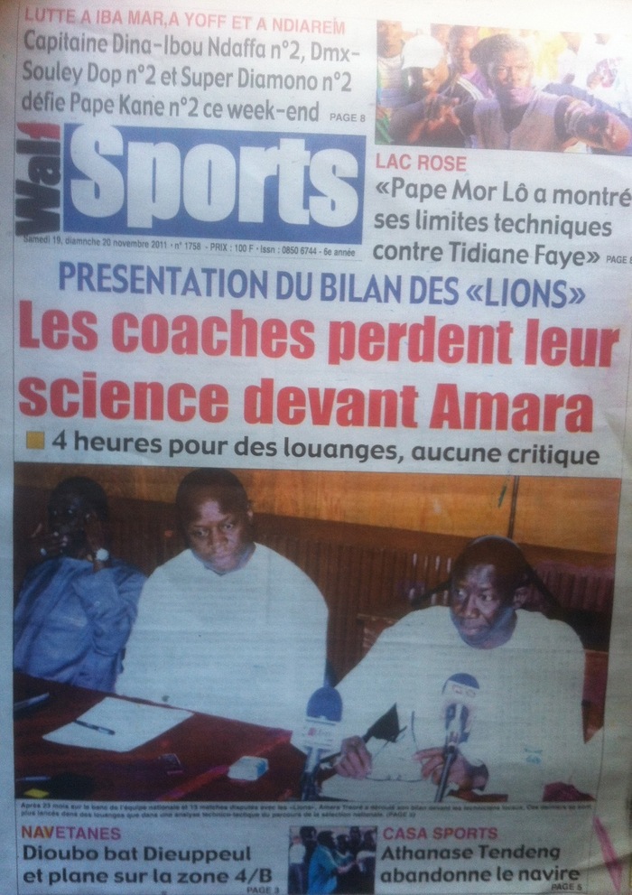 Revue de presse - Walf Sport:  Les coaches perdent leur science devant Amara