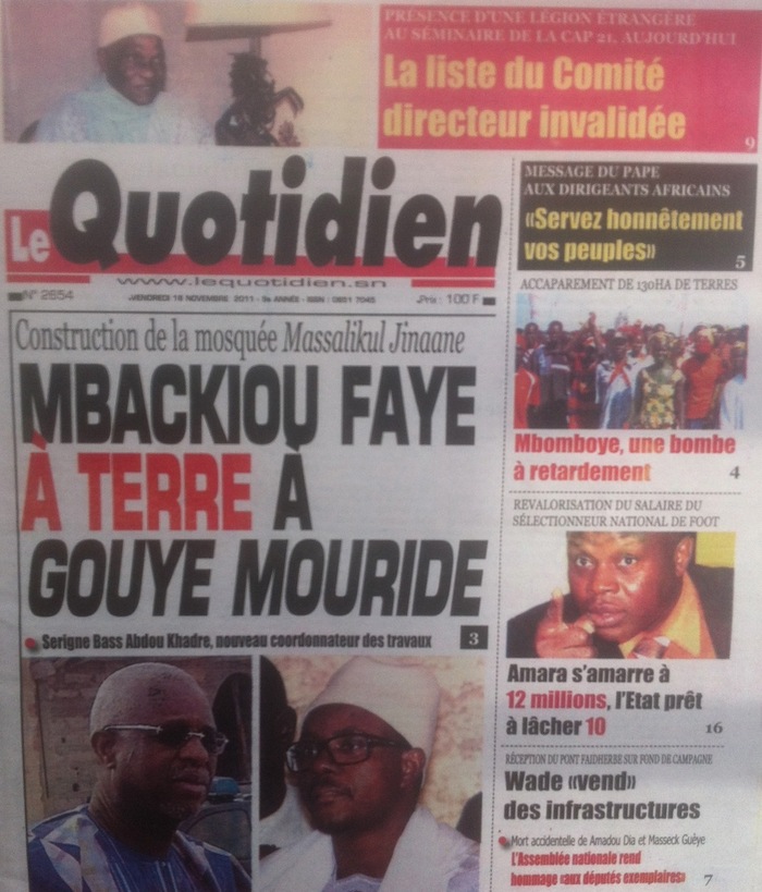 Revue de presse - Le Quotidien : Mbackiou Faye remplacé par Serigne Bass Abdou Khadre