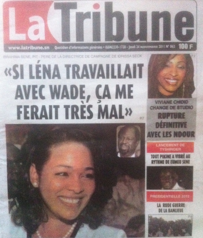 Revue de presse - La Tribune : " Si Léna travaillait avec Wade, ça me ferait très mal"