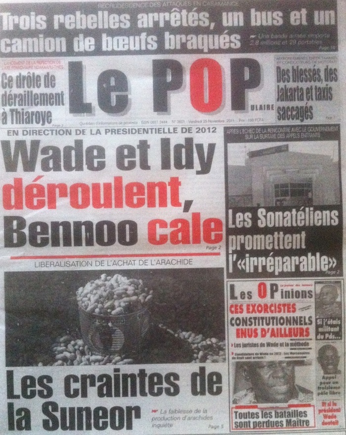 Revue de presse - Le Populaire: Wade et Idy déroulent, Bennoo cale