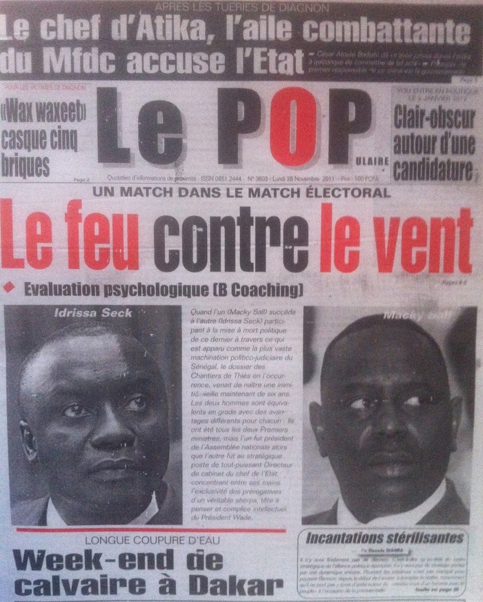 Revue de presse - Le Populaire  : Idrissa Seck - Macky Sall : Le feu contre le vent