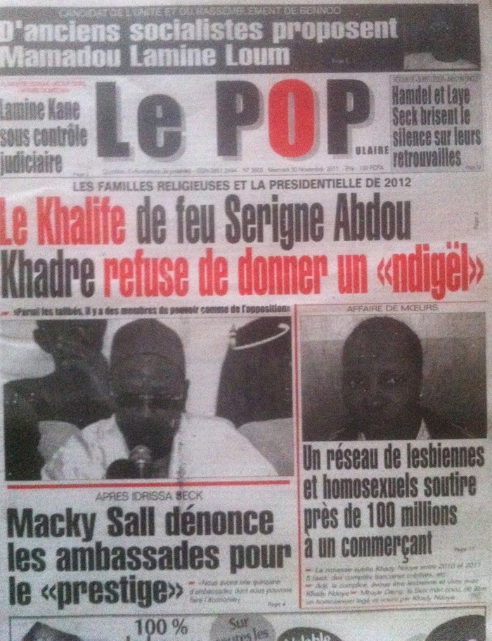 Le khalife de feu Serigne Abdou Khadre Mbacké  refuse de donner un "ndigel"