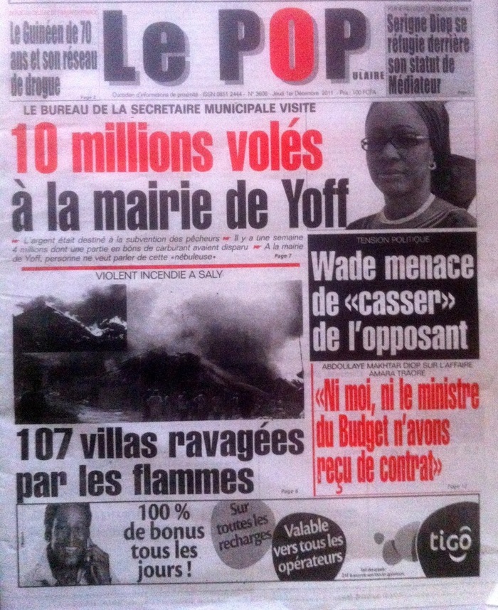 10 millions volés à la mairie de Yoff