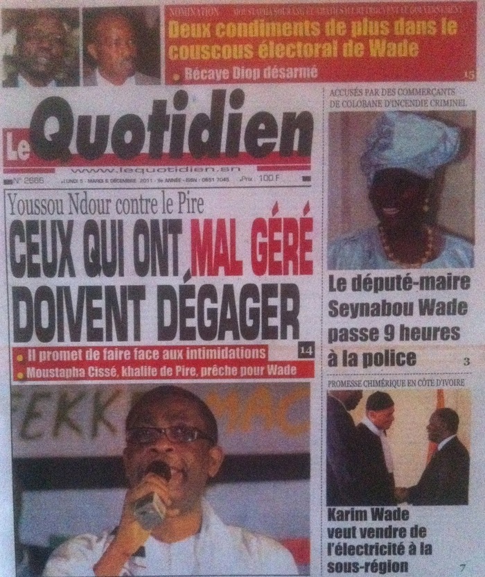 Youssou Ndour: «Ceux qui ont mal géré doivent dégager.»