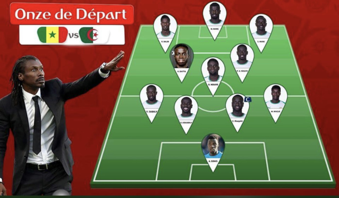 Composition :  Les Lions  en 4-2-3-1 face à l'Algérie, avec Krépin Diatta en n° 10, Gana préservé