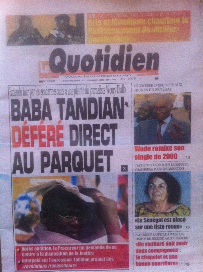 Pape Diouf rappelle à Wade les propos de Serigne Fallou Mbacké: "Un vieillard doit avoir deux campagnons: le chapelet et une bonne nourriture."