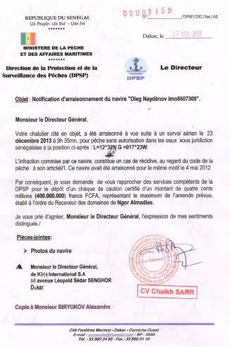 Histoire des bateaux russes arraisonnés au large de la Guinée-Bissau: 200 et 400 millions FCFA réclamés à la partie russe.