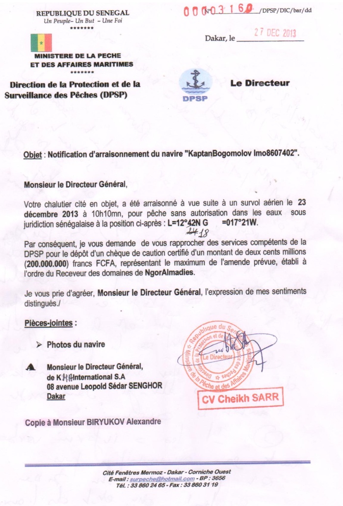 Rebondissement spectaculaire dans "l'affaire des bateaux Russes"   Révélations exclusives sur les bourdes du ministre de la Pêche, Aly Haidar