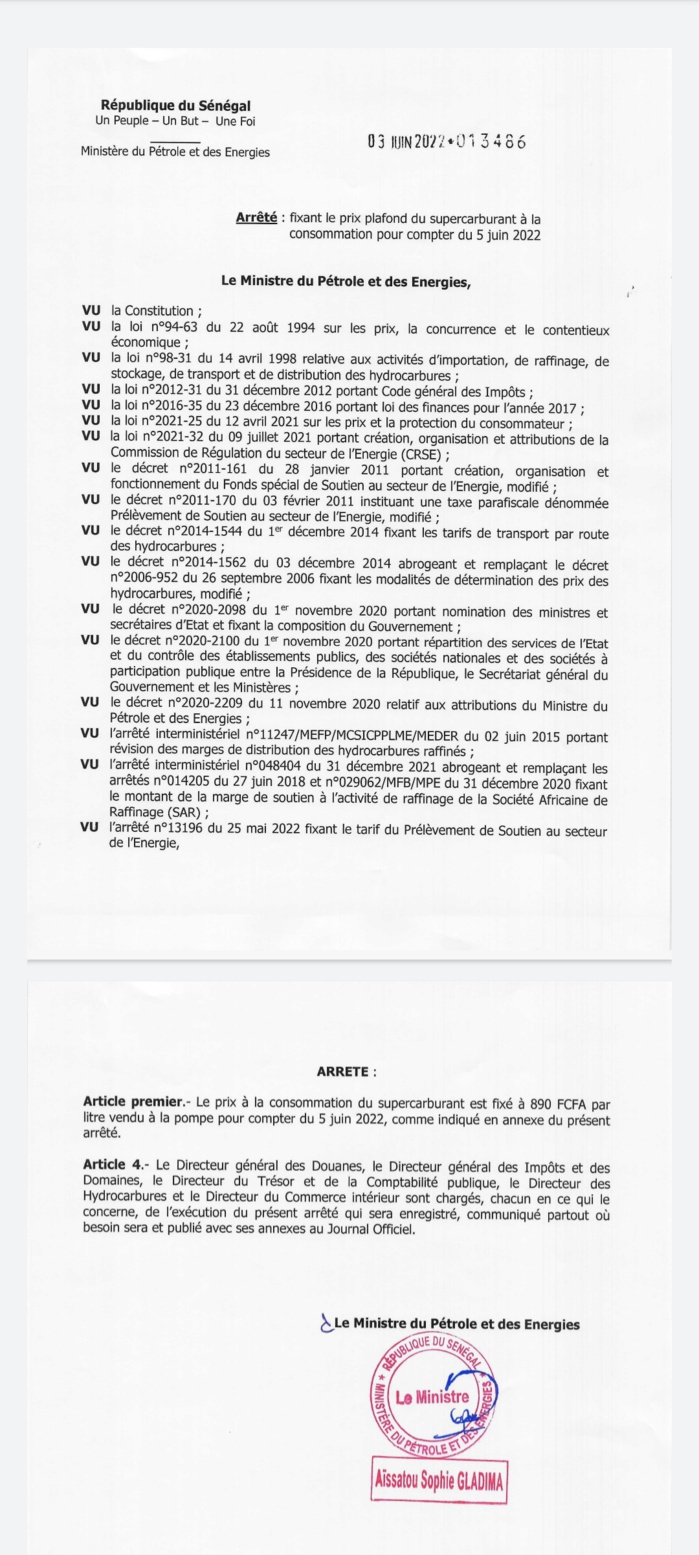 Sénégal : Augmentation de 115 francs sur le prix du supercarburant à partir de demain 5 juin