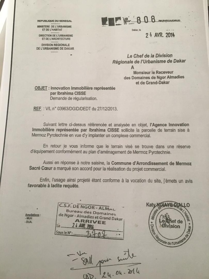 TF Mermoz-I.Cissé apporte la réplique à l'inspecteur des Impôts: " Qu'il nous montre son acte de vente..."