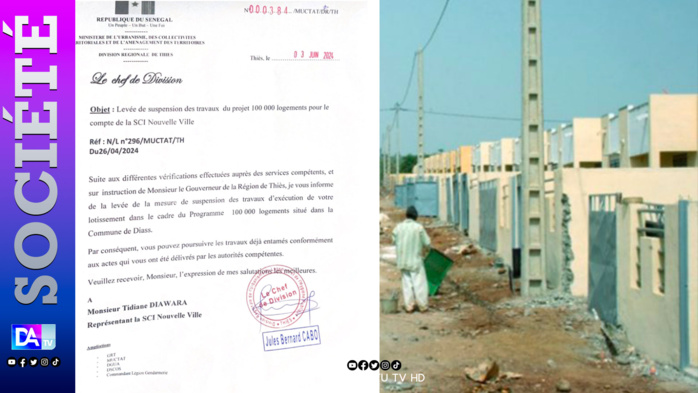 Diass: Levée de suspension des travaux du projet 100.000 logements pour le compte de la SCI Nouvelle Ville