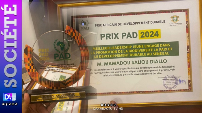 KOLDA : Mamadou Saliou Diallo, lauréat prix PAD du meilleur leadership jeune engagé dans la promotion de la biodiversité...