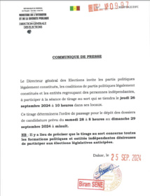 Législatives 2024/ dépôts des dossiers : l’ordre de passage des candidats défini ce jeudi