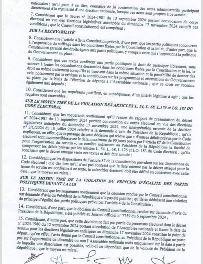 [DÉCISION] Saisine pour annulation du décret convoquant le collège électoral : le Conseil constitutionnel déboute l’opposition