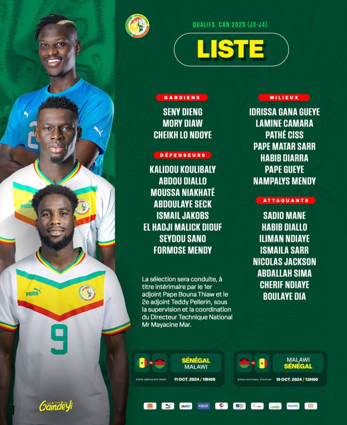 Football - Double confrontation contre le Malawi : Voici la liste des 26 Lions retenus!