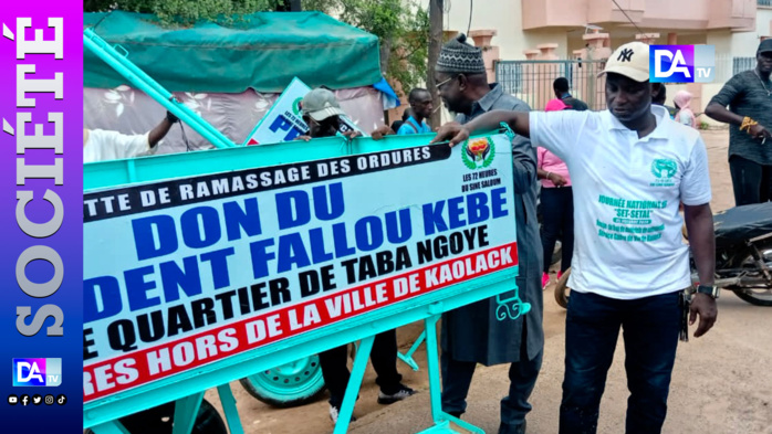 Kaolack : Fallou Kébé lance son projet de ramassage d’ordures et offre deux charrettes à son quartier Taba Ngoye