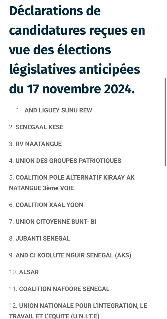 DGE : 41 listes ont été retenues pour participer aux législatives anticipées 