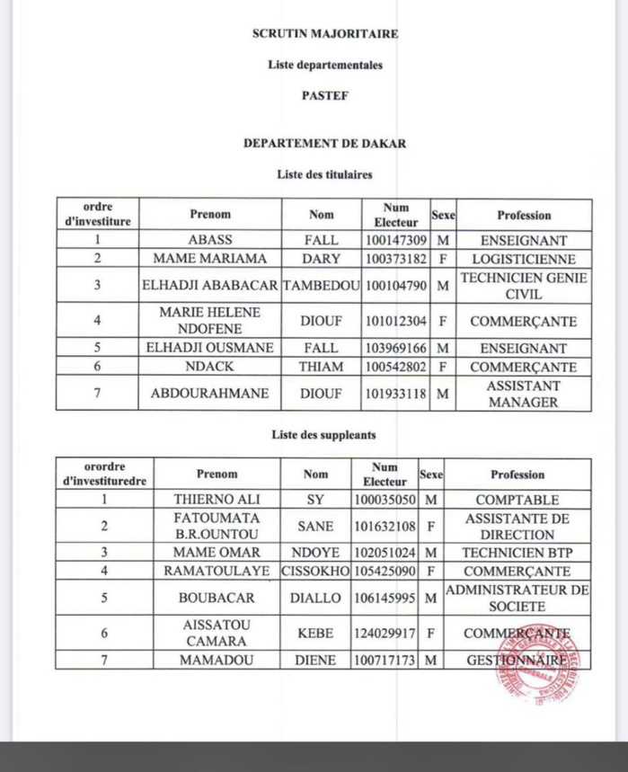 Élection législative du 17 novembre : Abass Fall, tête de liste de Pastef à Dakar