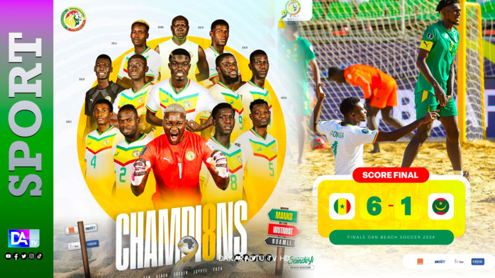 Les Lions de la Plage Triomphent : Huitième Titre Continental et Cinquième Consécutif ... le Senegal Écrase la Mauritanie et maintient son status de Leader (6-1)