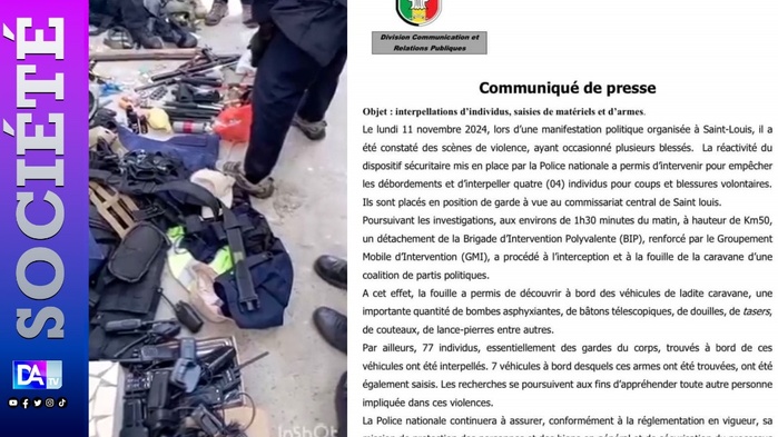 Violences électorales : 77 interpellations, 7 véhicules, du matériel et des armes saisis sur une caravane (Police)