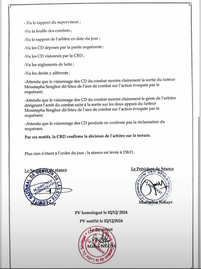 Lutte Sénégalaise : le CNG confirme la victoire de Modou Lo