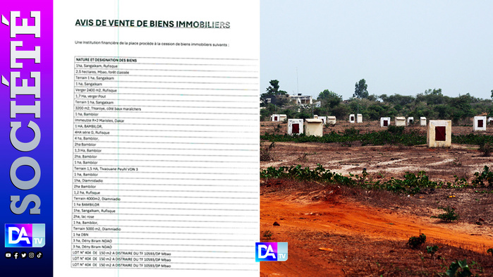 AVIS DE VENTE DE BIENS IMMOBILIERS PAR BIMAO Sa