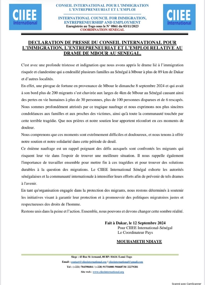 Tragédie à Mbour : Un naufrage meurtrier rappelle l'urgence d'une action collective sur l'immigration clandestine