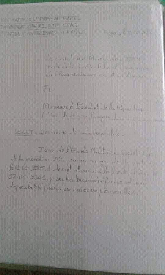 Démission de l’Armée nationale : Les lettres du capitaine Dièye au chef de l’État (DOCUMENTS)