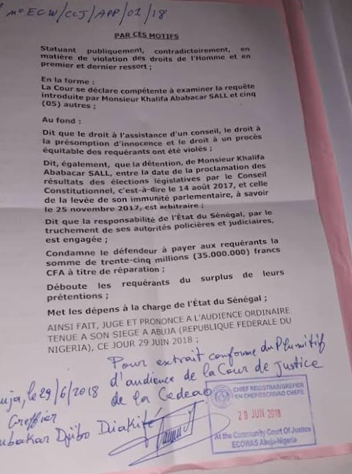 Affaire de la Caisse d’avance : La CEDEAO s'insurge contre la procédure