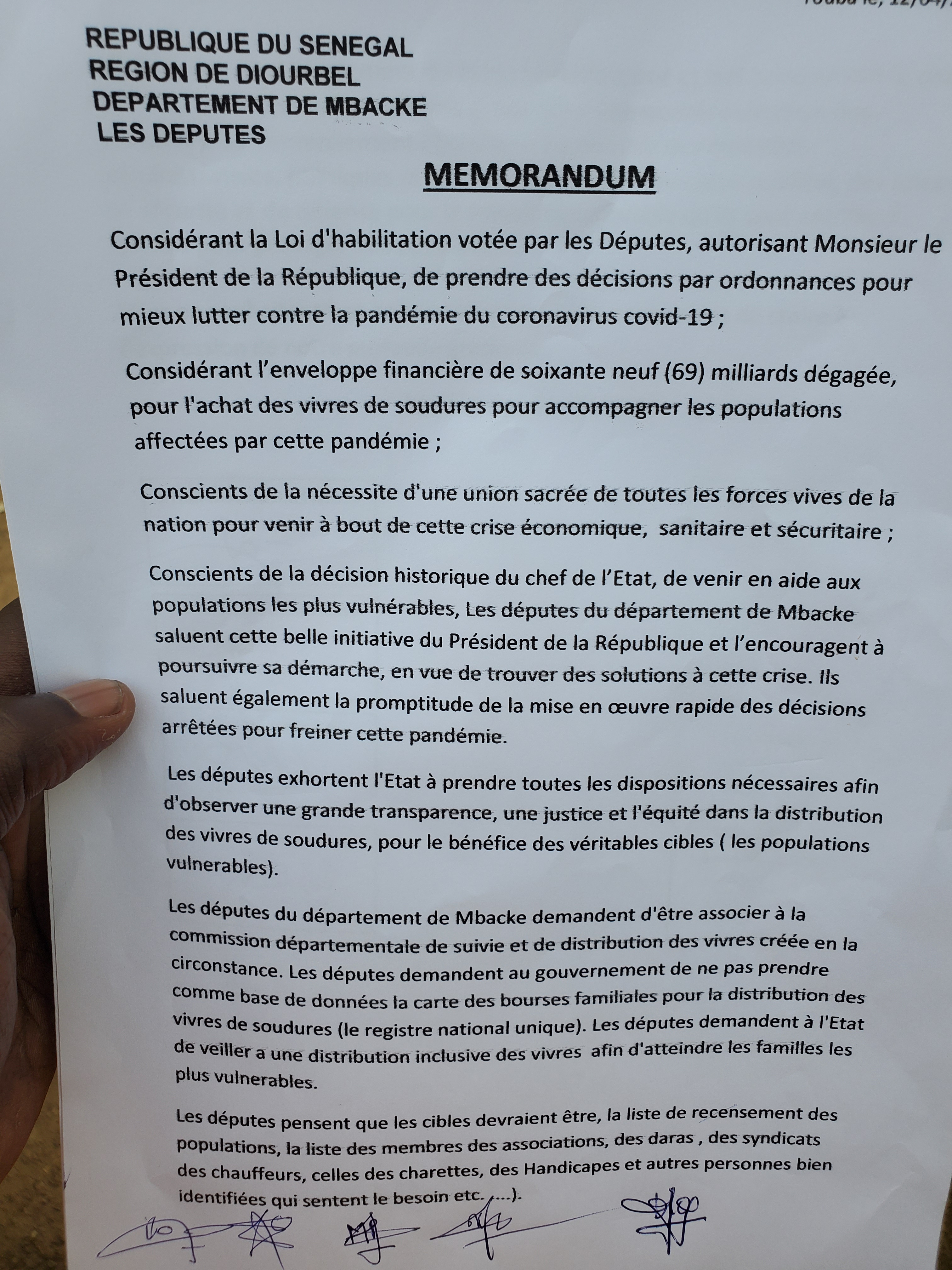 AIDE ALIMENTAIRE À TOUBA / Les députés du département se mobilisent et exigent d'intégrer le comité pour s'assurer de la transparence.