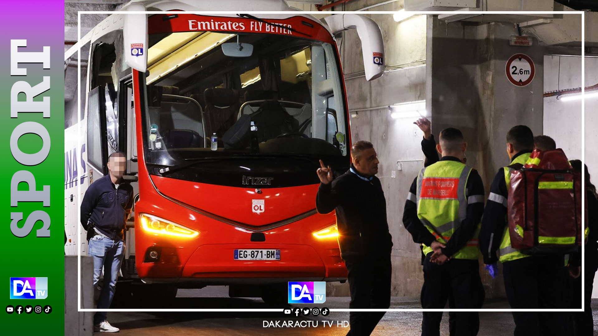 France - Ligue 1 : Caillassage du bus de L’OL, un supporteur de l’OM en détention, contrôle judiciaire pour l’autre prévenu…