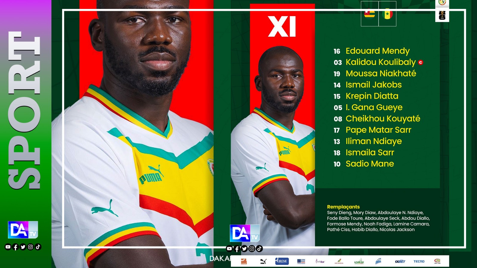 Togo vs Senegal : Le onze des Lions avec Cheikhou Kouyaté titulaire au milieu …