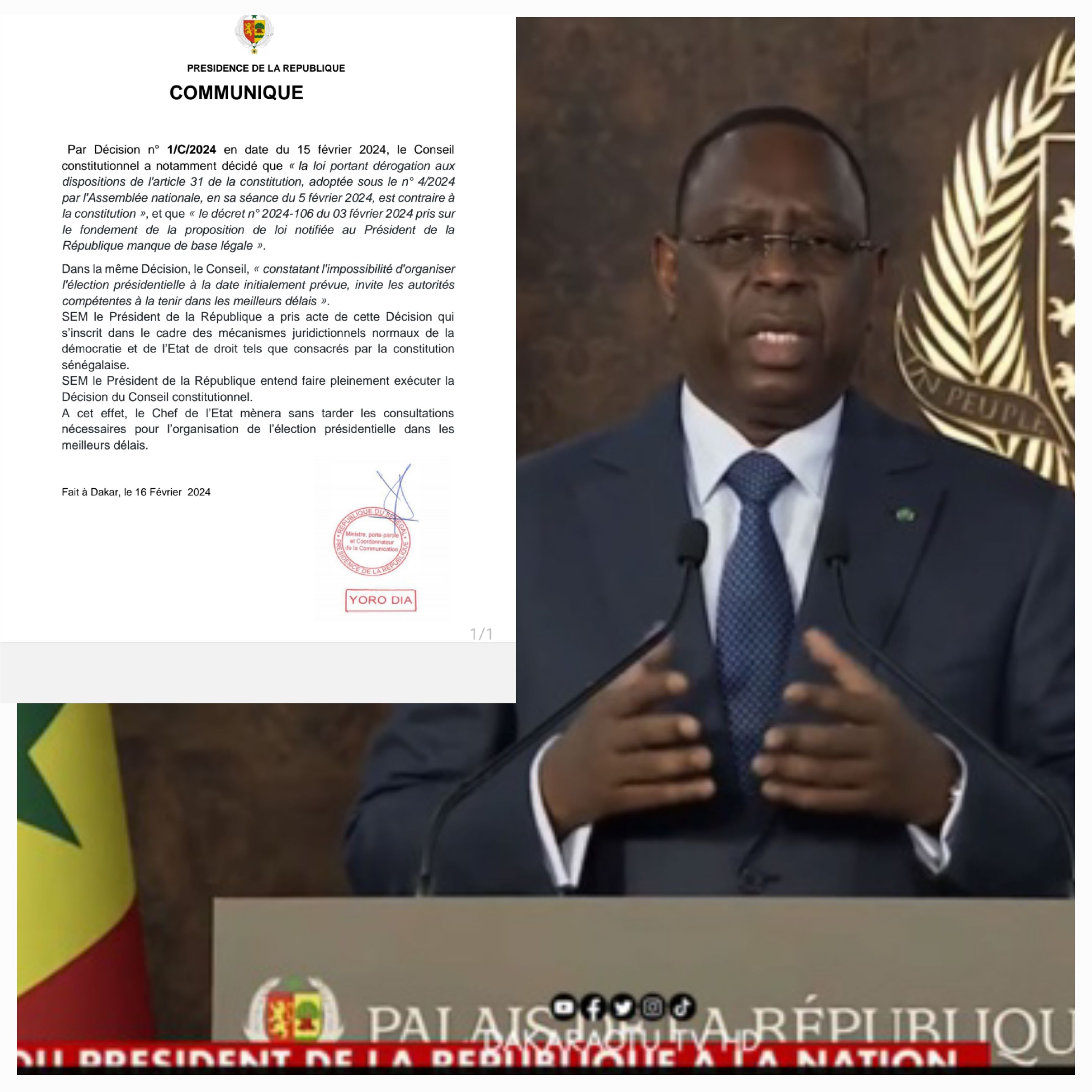 Décision du CC: Macky Sall compte exécuter la décision...et organiser l'élection dans les meilleurs délais