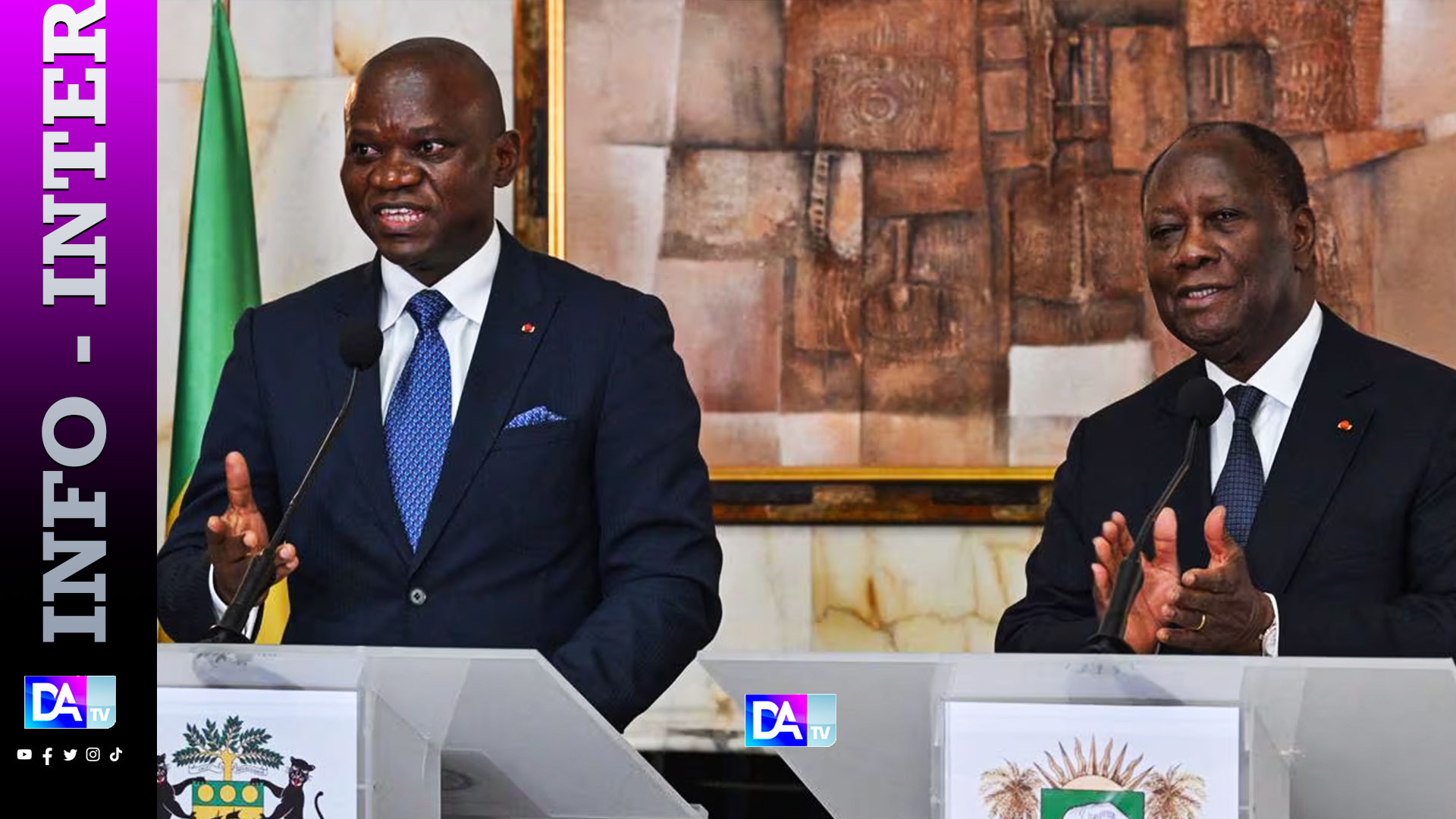 A Abidjan, le président de transition du Gabon plaide pour une "levée des sanctions" de l'UA