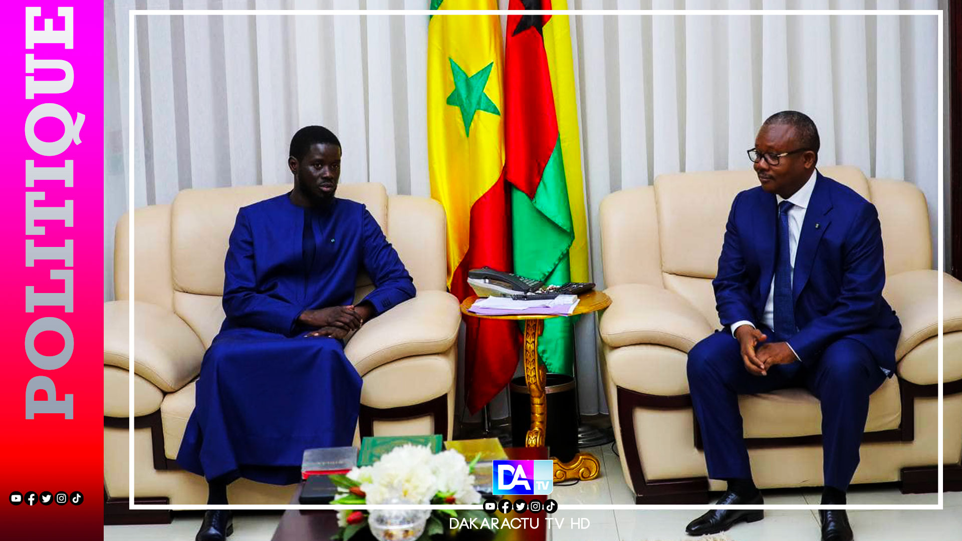 Guinée Bissau / Consolidation des relations de bon voisinage :  "De mon côté, je ferai tout pour qu'on puisse continuer dans la même dynamique!" (Umaro Sissoco Embaló)