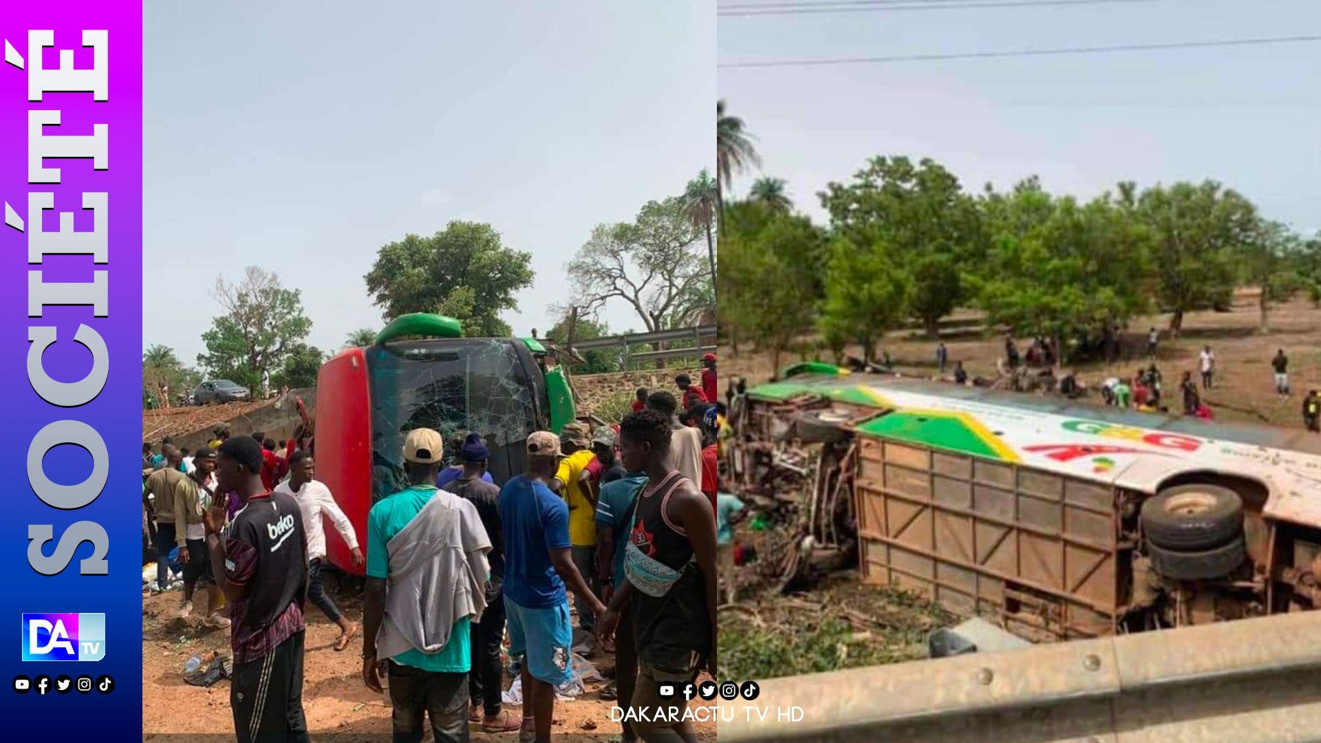 KOLDA : 20 blessés dont 5 graves de l'accident du bus des étudiants de Médina Yoro Foula...