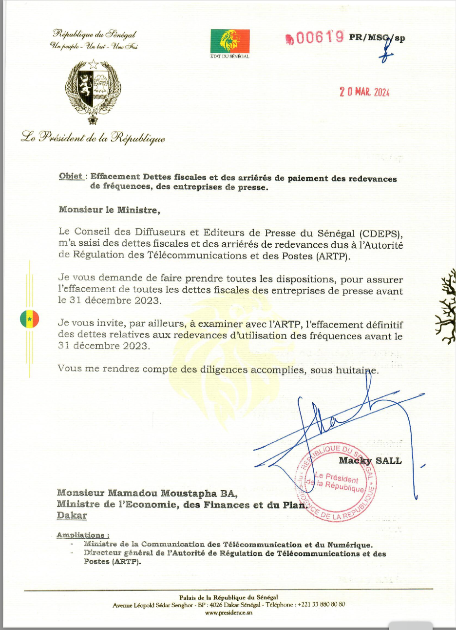 ARRETEZ DE STIGMATISER LA PRESSE SENEGALAISE ET RESPECTEZ LES ENGAGEMENTS DE L’ETAT !  ( par Me Moussa Bocar THIAM )