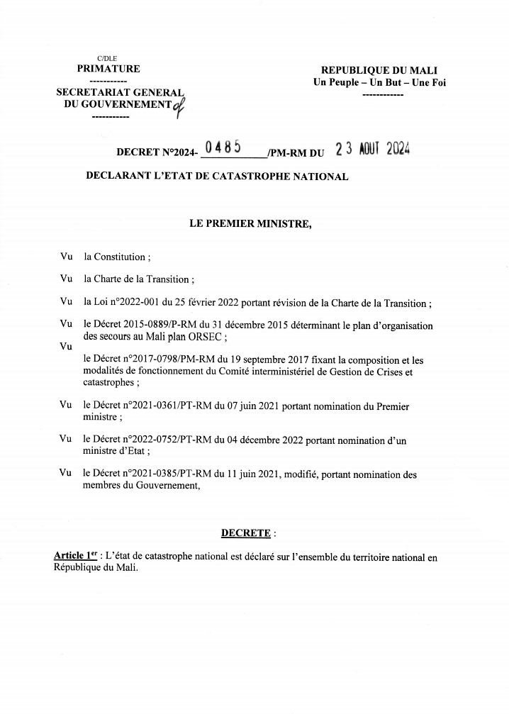 Hivernage : Fortes pluies au Sénégal, d'énormes dégâts à Conakry, le Mali décréte l'état de Catastrophe Nationale