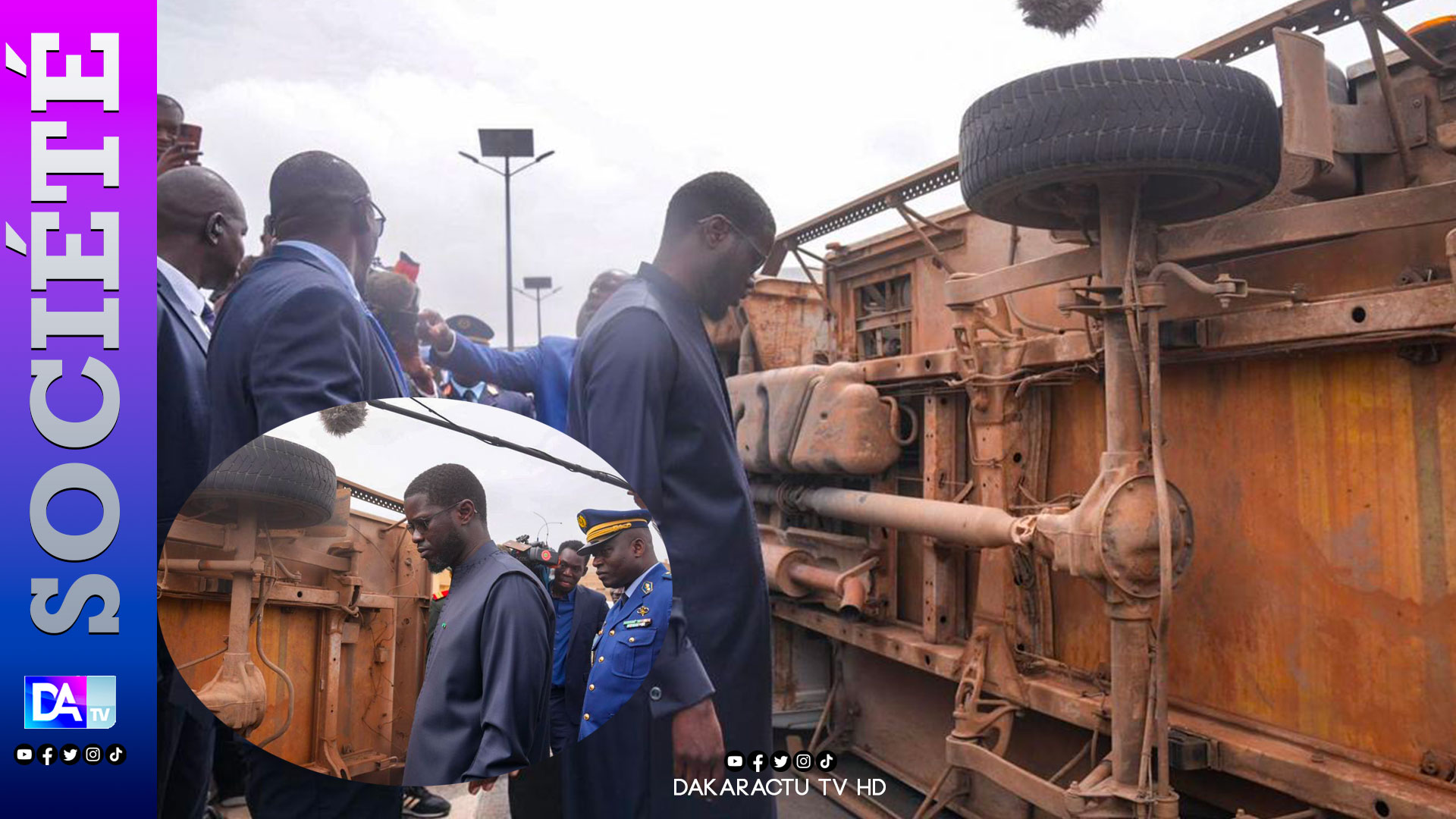 Accident à hauteur du Péage (Mbao) : le cortège du président Bassirou Diomaye Faye s’arrête…pour s’enquérir de la situation