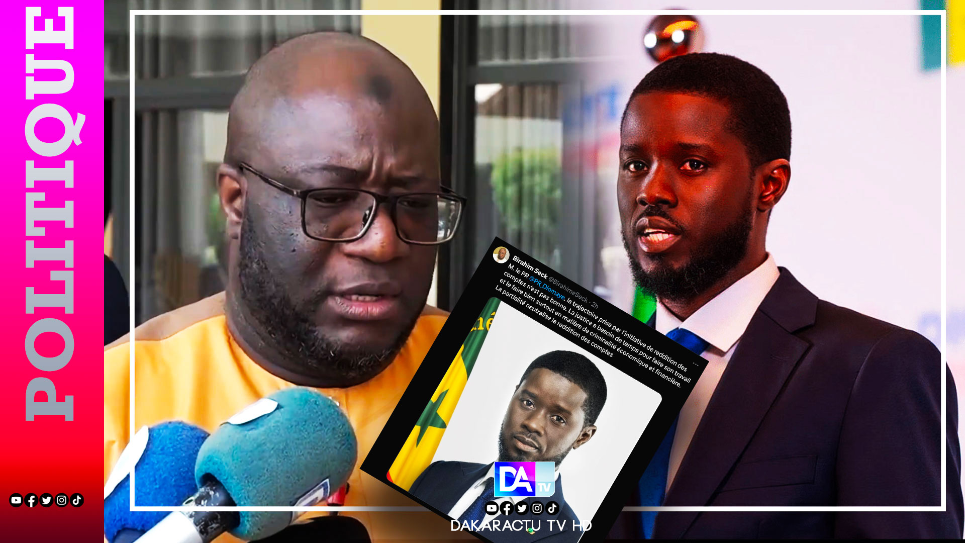 Reddition des comptes – Birahim Seck au PR BDF : « La trajectoire prise par l'initiative de reddition des comptes n'est pas bonne. »