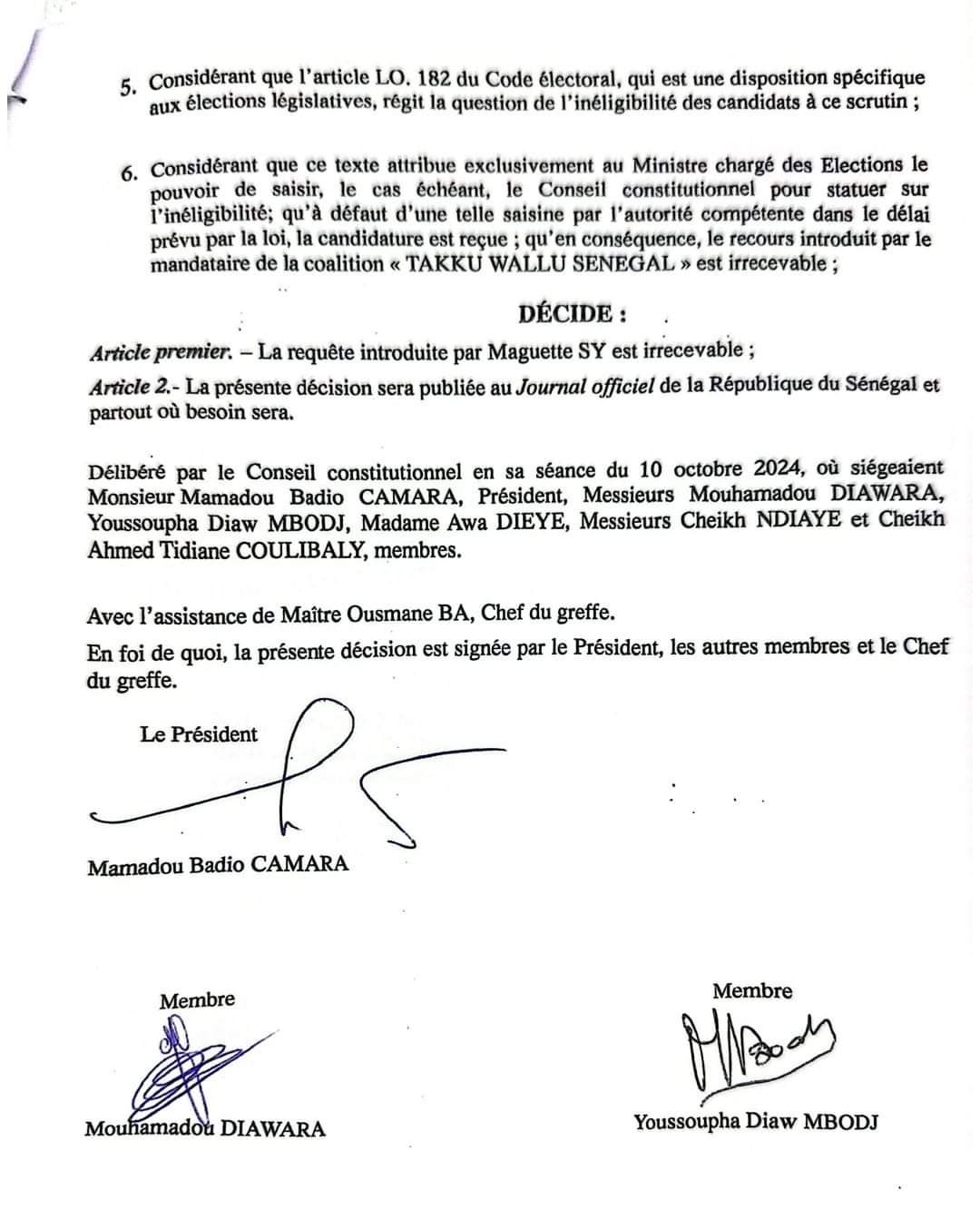 Rejet du recours contre la candidature de Sonko : ce qui a motivé la décision du Conseil constitutionnel (Document)