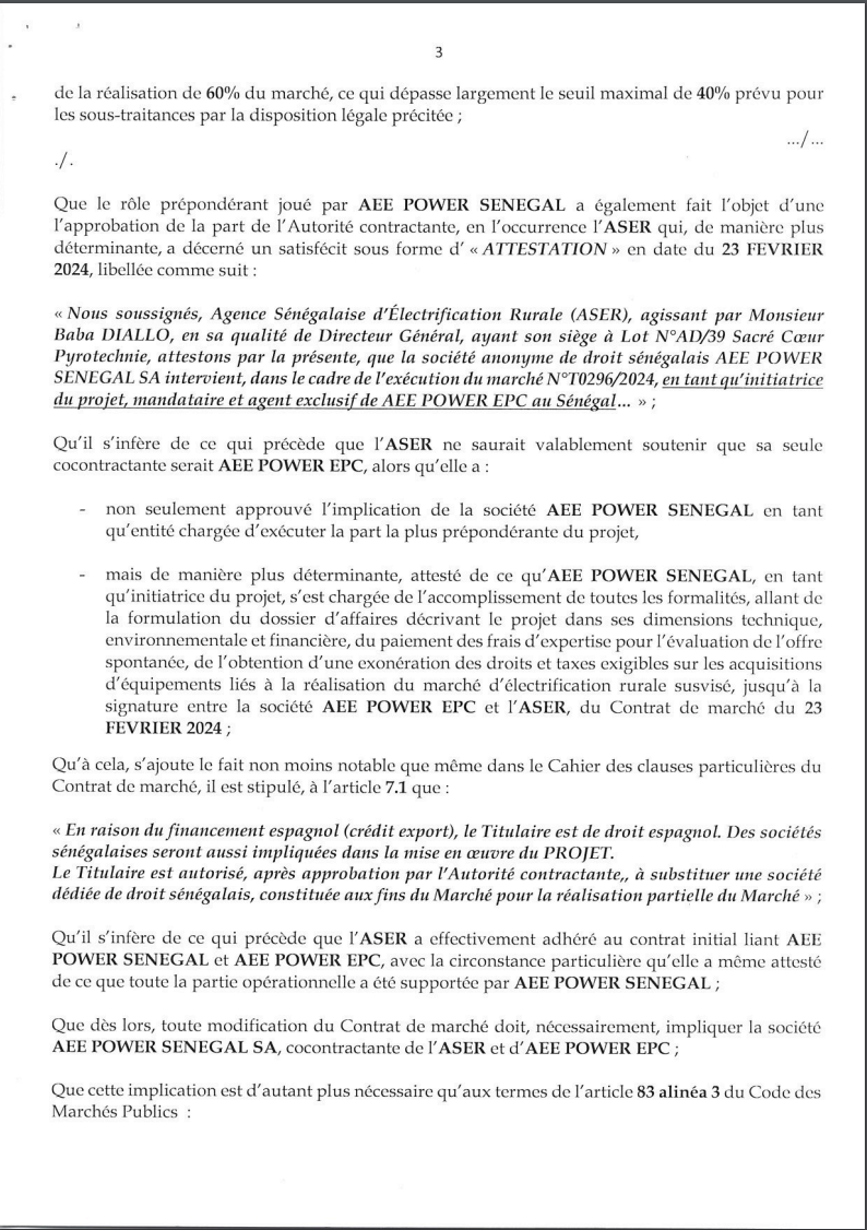 Affaire Scandale de l'Aser : AEE Power Sénégal et son DG, Saidou Kane envoient une sommation interpellative à Jean Michel Sene.