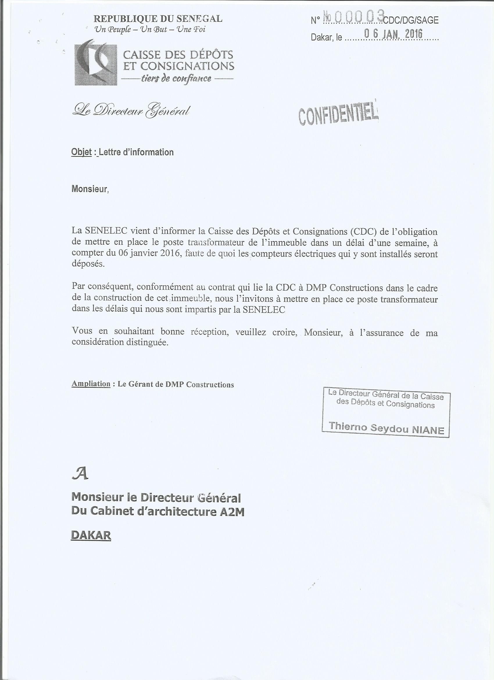 Érection du Siège de la Caisse des Dépôts et Consignations par DPM Constructions : Toute la vérité sur la brouille de 145 millions F Cfa entre le Dg Thierno Niane et le Dg Moustapha Ahmet Amar (Documents)