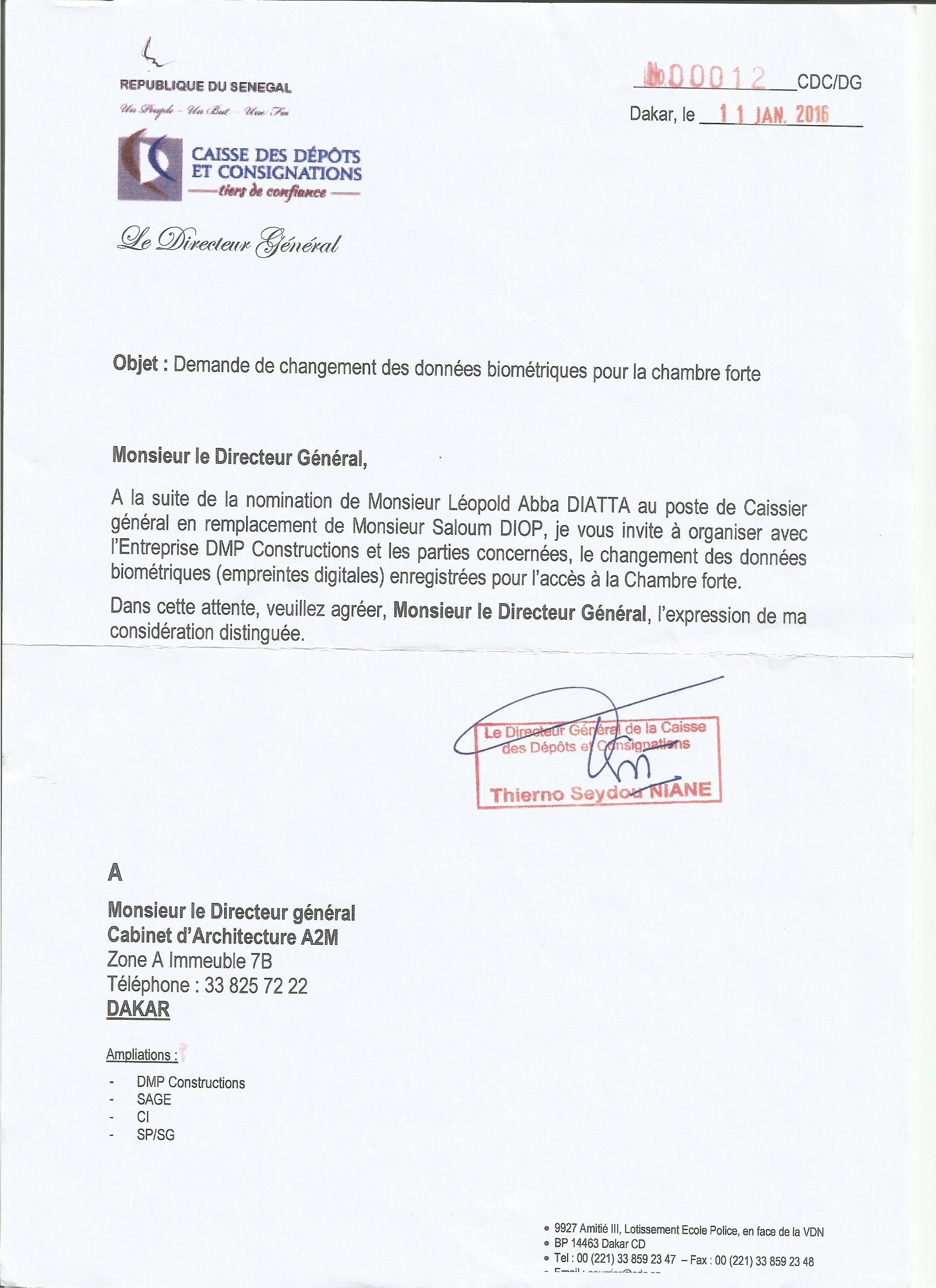 Érection du Siège de la Caisse des Dépôts et Consignations par DPM Constructions : Toute la vérité sur la brouille de 145 millions F Cfa entre le Dg Thierno Niane et le Dg Moustapha Ahmet Amar (Documents)