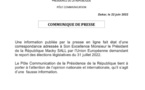 Lettre de l'UE adressée au chef de l'État : la présidence de la République dément.