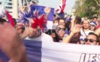 Les supporters français en route pour le stade de la finale du Mondial