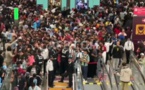 Grosse affluence dans le métro menant au stade Lusail avant la finale de la Coupe du monde