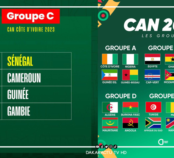 CAN 2024 : Le Sénégal hérite d'un groupe de feu avec des derbys contre la Gambie et la Guinée en sus du Cameroun