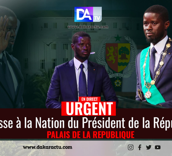 [🛑DIRECT / PALAIS ] URGENT 🚨 🚨  Le Message à la Nation du Pr Bassisou Diomaye Faye